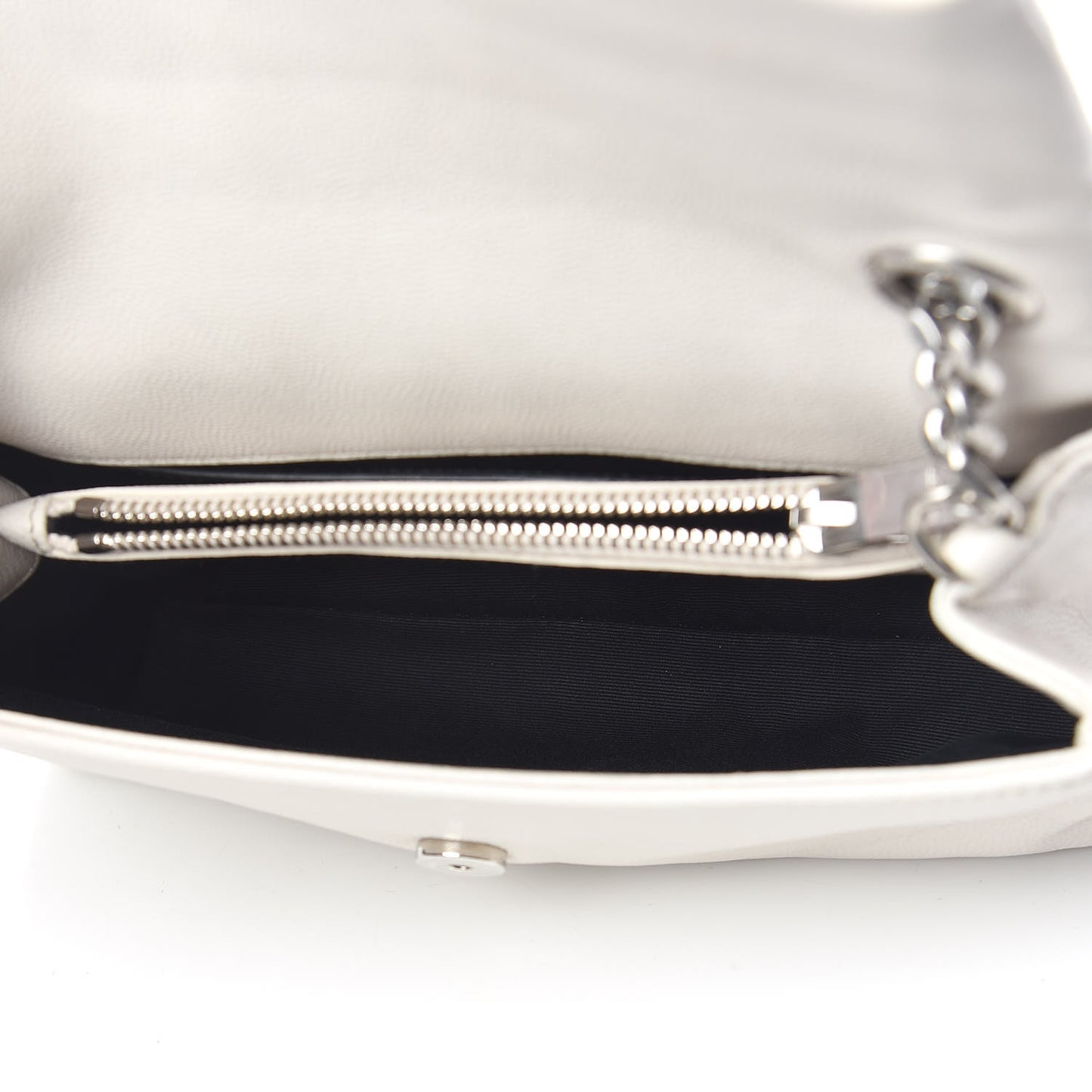 Grain De Poudre Small West Hollywood Monogram Fold-Over Bag Pearl White