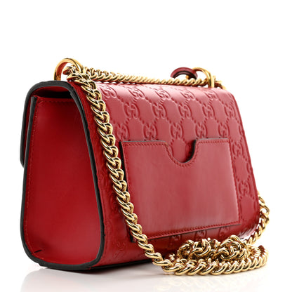 Gucci Guccissima Small Padlock Shoulder Bag Hibiscus Red 3 of 13