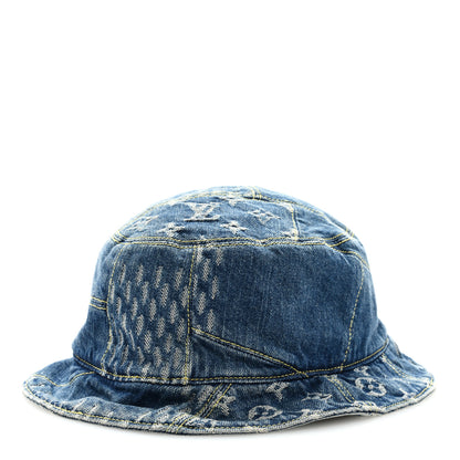 Louis Vuitton x NIGO Monogram Giant Denim Giant Damier Wave Sun Hat Blue 2 of 5