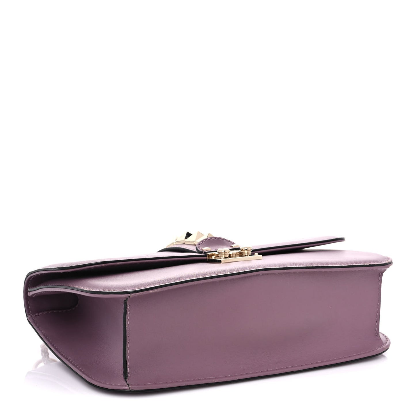 Vitello Medium Glam Lock Rockstud Flap Dark Mauve