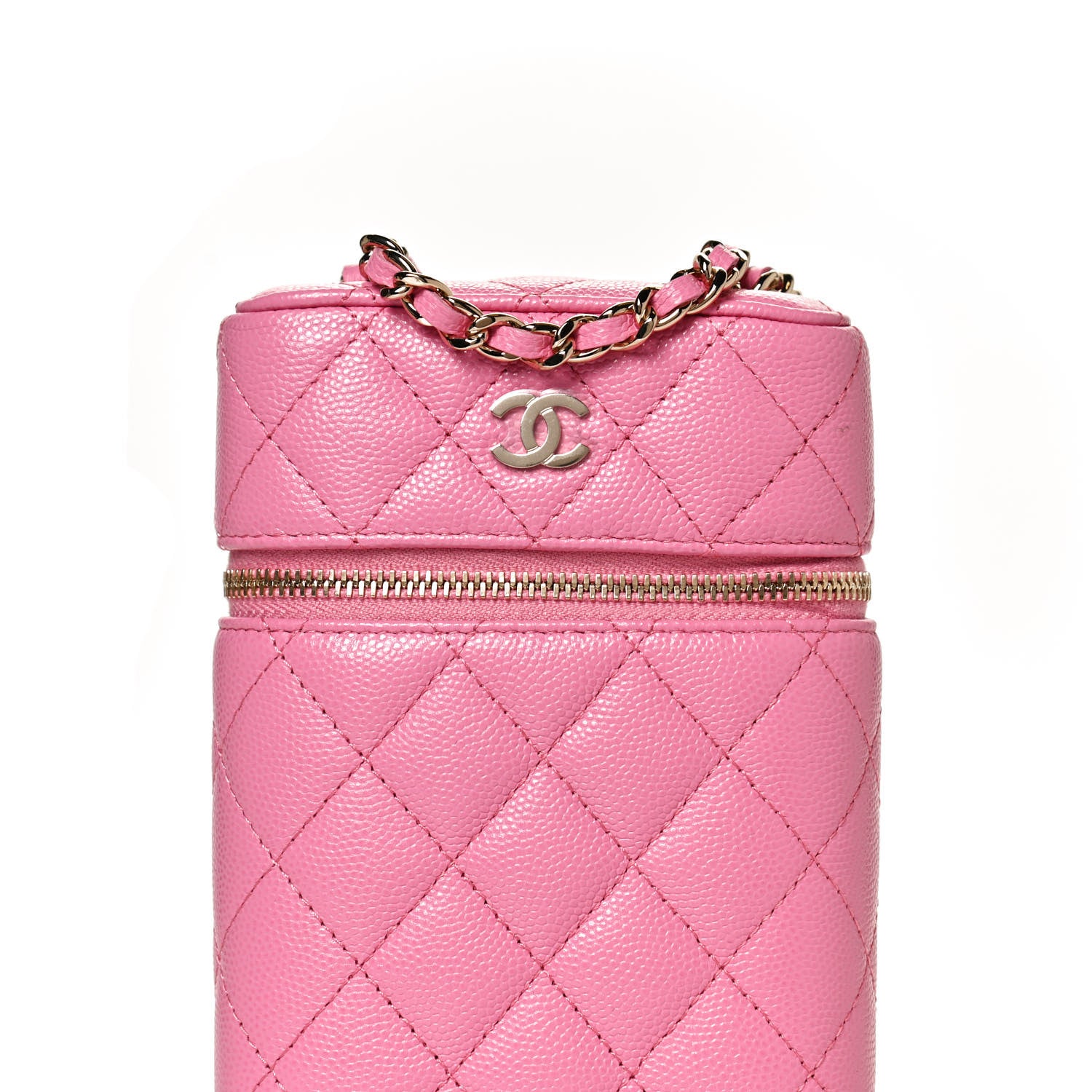 Chanel Caviar Quilted Phone Holder With Chain Pink 10 of 11