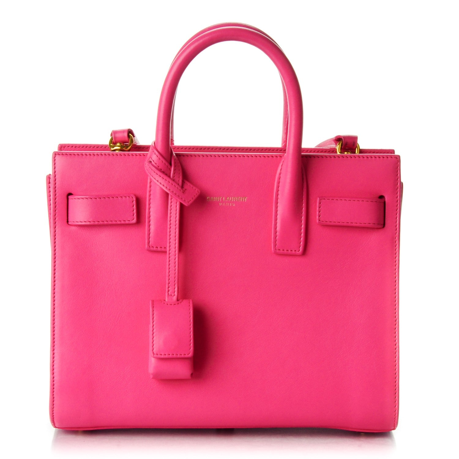 Saint Laurent Calfskin Nano Sac De Jour Lipstick Fuchsia 1 of 12
