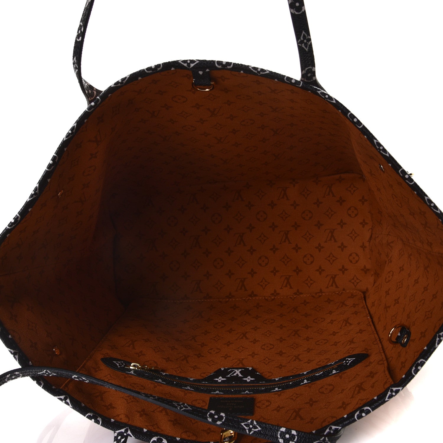 Louis Vuitton Monogram Giant Crafty Neverfull MM Creme Caramel 4 of 9