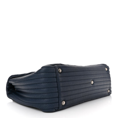 Chanel Calfskin Chevron Quilted XXL Travel Flap Bag Blue 4 of 10