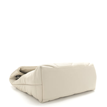 Saint Laurent Lambskin Quilted Toy Loulou Puffer Monogram Chain Satchel Crema Soft 4 of 10