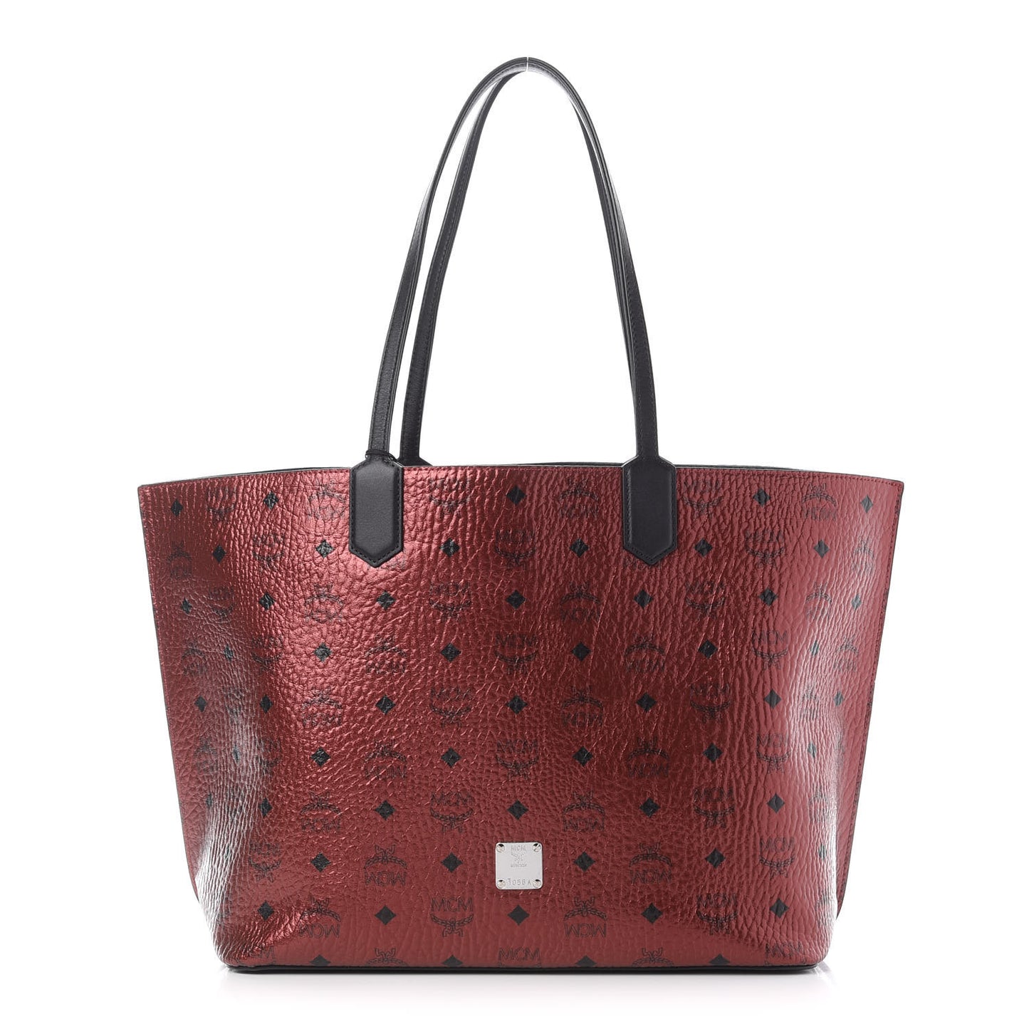 Metallic Visetos Shopper Tote Scooter Red