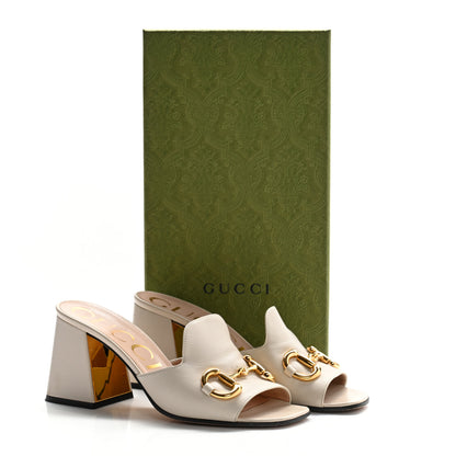 Gucci Nappa Horsebit 75mm Slide Sandals 37.5 Mystic White 11 of 11
