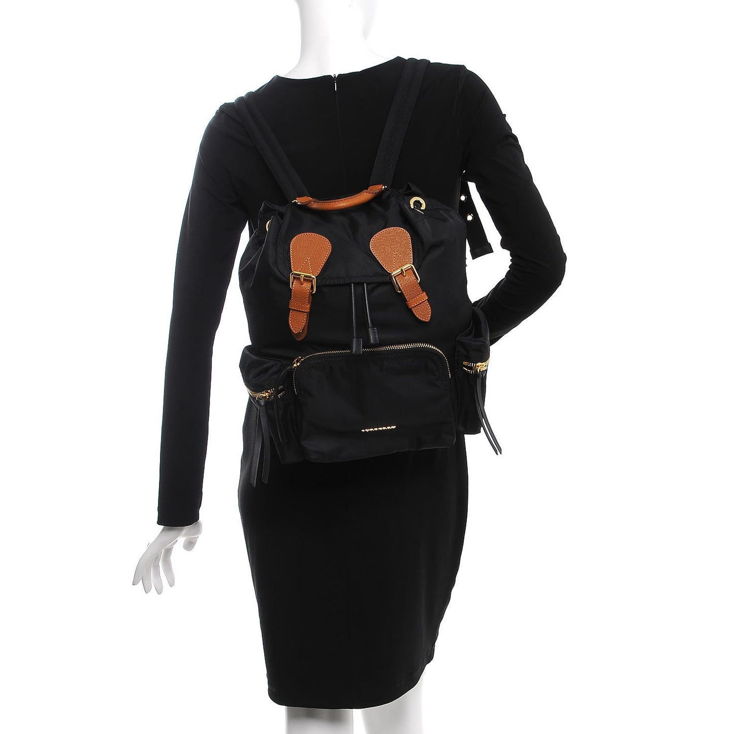 Nylon Medium Rucksack Backpack Black