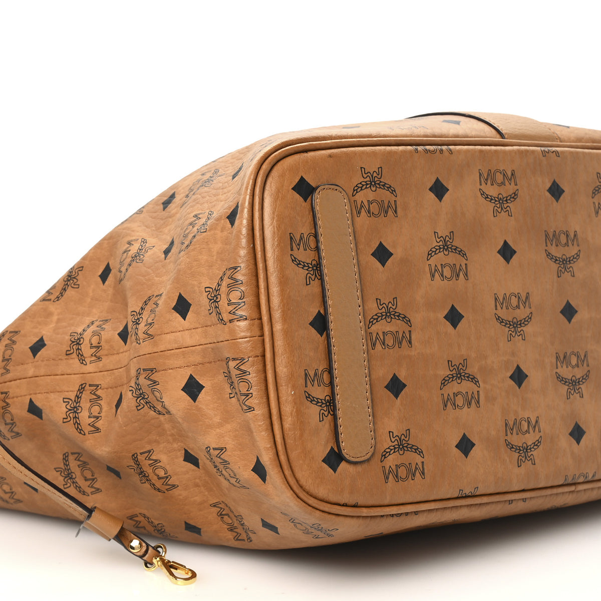 MCM Visetos Medium Liz Reversible Shopper Tote Cognac 14 of 17