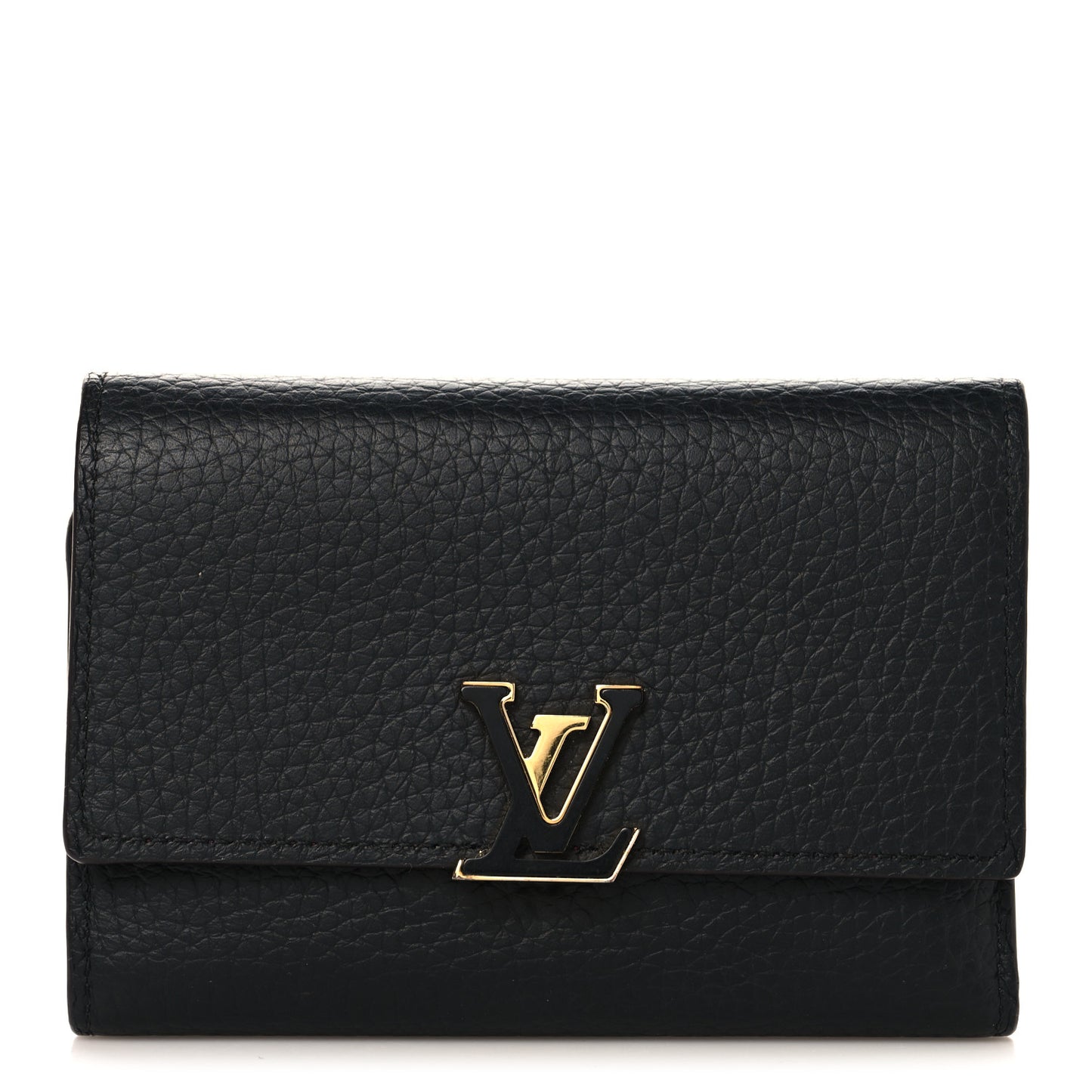 Taurillon Capucines Compact Wallet Black
