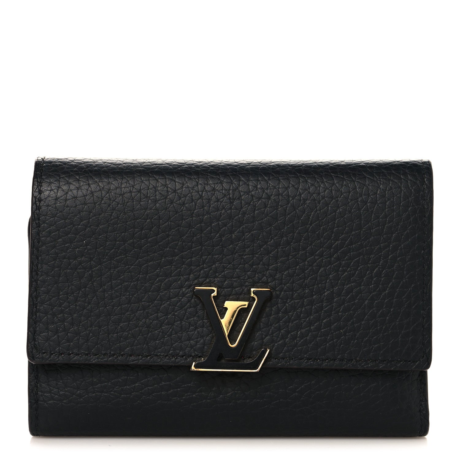 Louis Vuitton Taurillon Capucines Compact Wallet Black 1 of 8