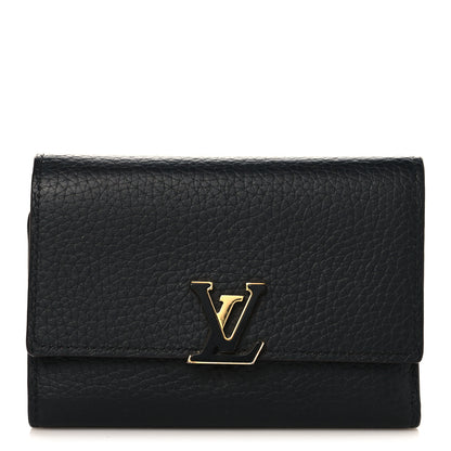 Louis Vuitton Taurillon Capucines Compact Wallet Black 1 of 8