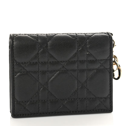 Christian Dior Lambskin Cannage Mini Lady Dior Wallet Black 3 of 8