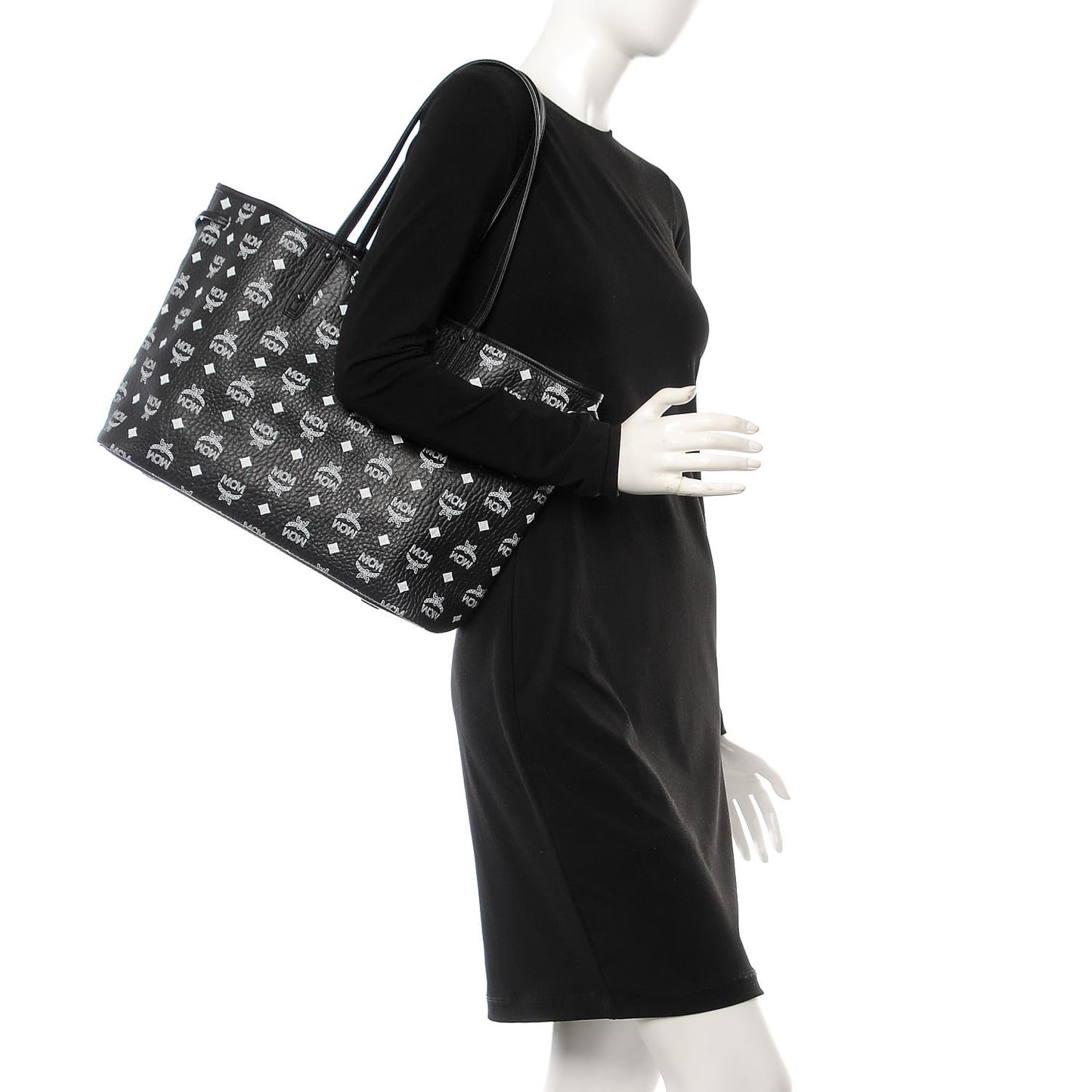 Visetos Medium Reversible Shopper Tote Black