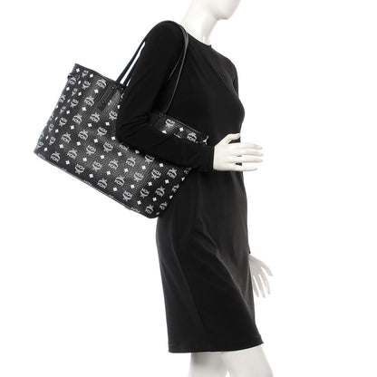 MCM Visetos Medium Reversible Shopper Tote Black 2 of 11