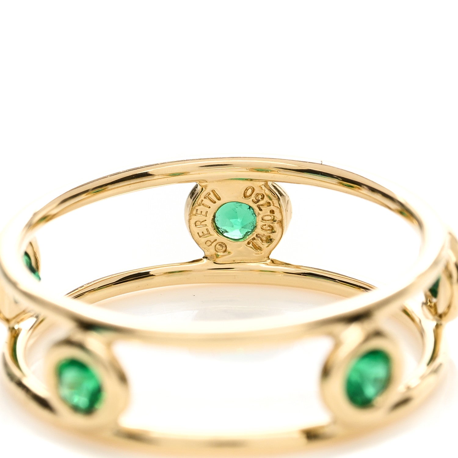 Tiffany 18K Yellow Gold Emerald Elsa Peretti Color By The Yard Ring 49 4.75 3 of 3