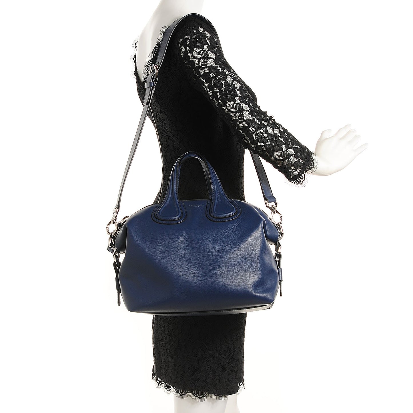 Waxed Calfskin Small Nightingale Deep Blue