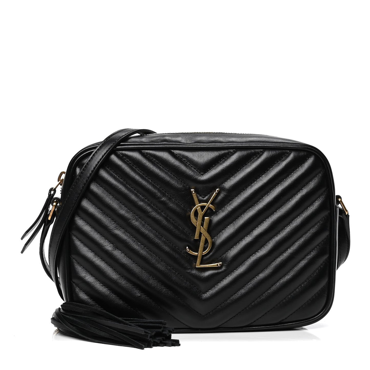 Calfskin Matelasse Monogram Lou Camera Bag Black