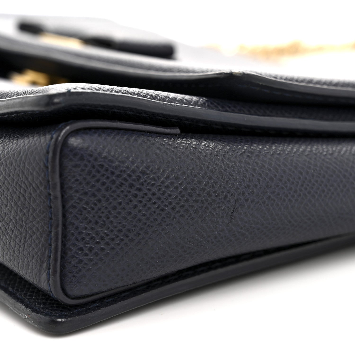 Salvatore Ferragamo Printed Calfskin Ginny Shoulder Bag Navy 12 of 13
