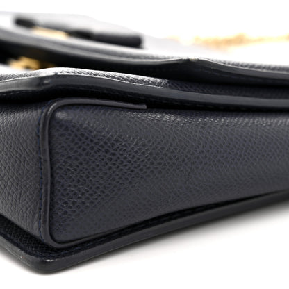 Salvatore Ferragamo Printed Calfskin Ginny Shoulder Bag Navy 12 of 13