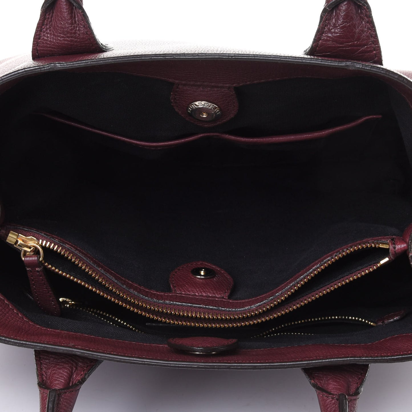 Grainy Calfskin House Check Medium Banner Tote Elderberry