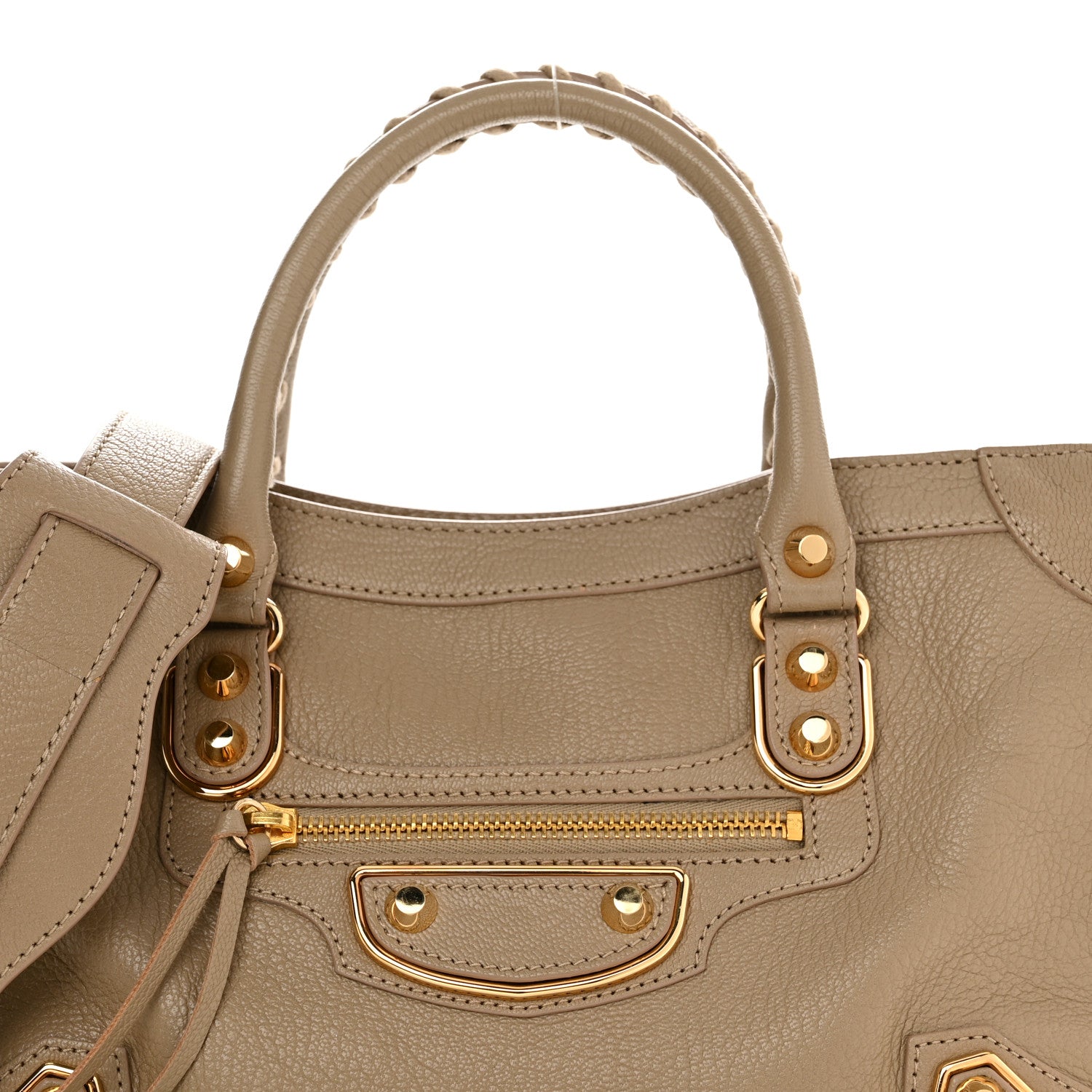 Balenciaga Chevre Gold Metallic Edge Hardware S City Beige Latte 8 of 10