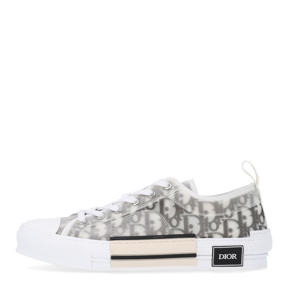 Technical Canvas Oblique Mens B23 Low Top Sneakers 42 White Black