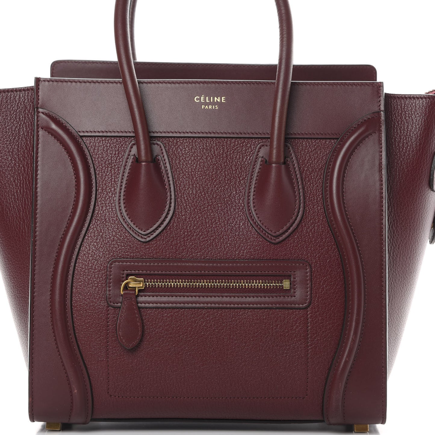 Goatskin Calfskin Micro Luggage Burgundy