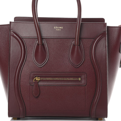 Celine Goatskin Calfskin Micro Luggage Burgundy 8 of 15