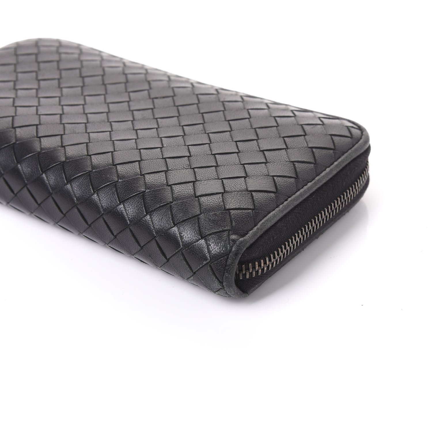 Bottega Veneta Nappa Intrecciato Zip Around Wallet Black 6 of 8