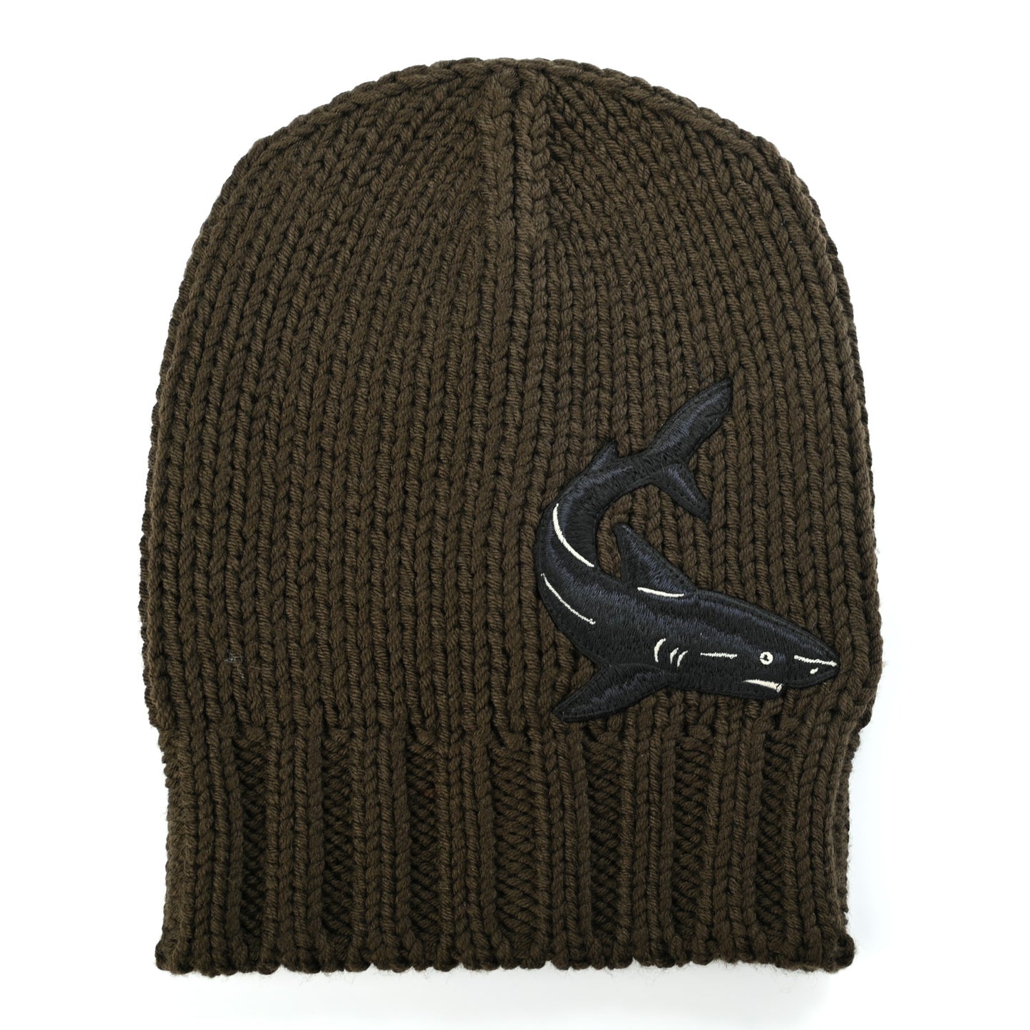 Wool Shark Beanie Hat M 58 Olive