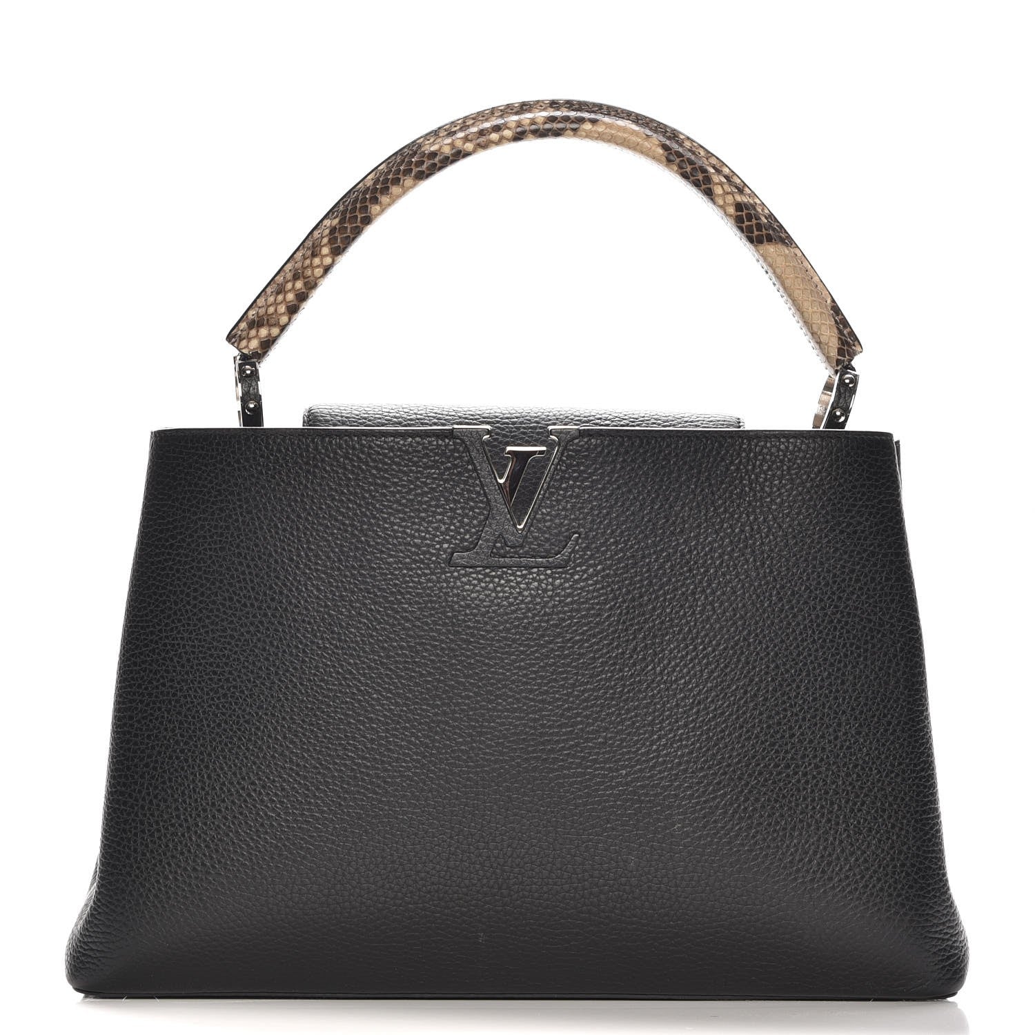 Louis Vuitton Taurillon Python Capucines MM Black 1 of 6