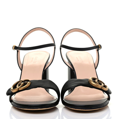 Gucci Lifford Calfskin GG Marmont Ankle Wrap 75mm Sandals 40 Black 2 of 12