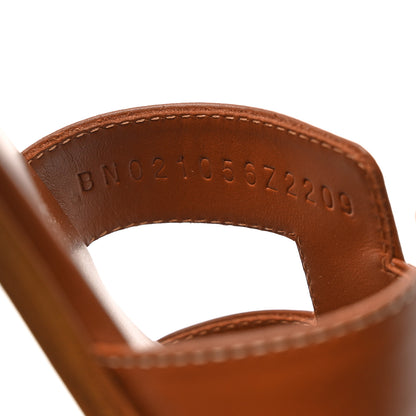 Hermes Box Calfskin Oran Sandals 36.5 Gold 7 of 9