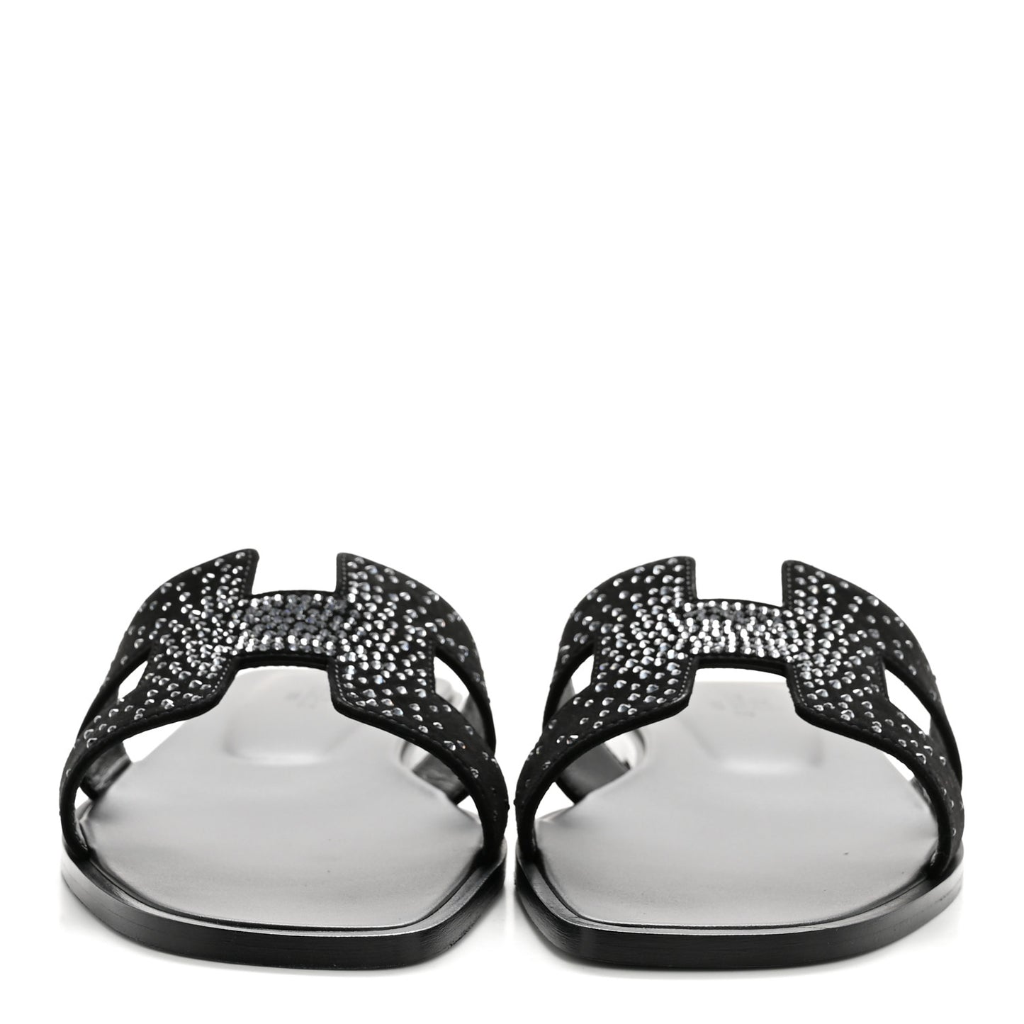 Suede Crystal Embellished Oran Sandals 40 Black