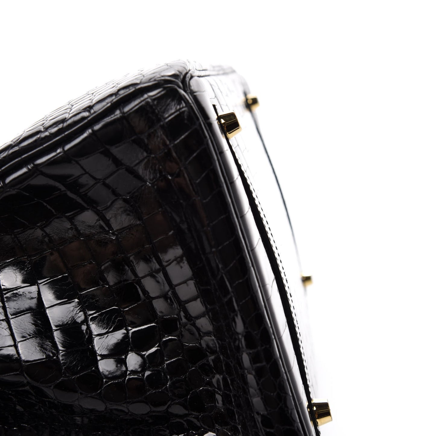 Shiny Porosus Crocodile Birkin 35 Black
