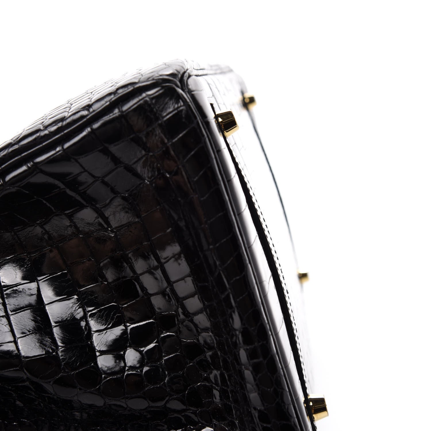 Hermes Shiny Porosus Crocodile Birkin 35 Black 7 of 34