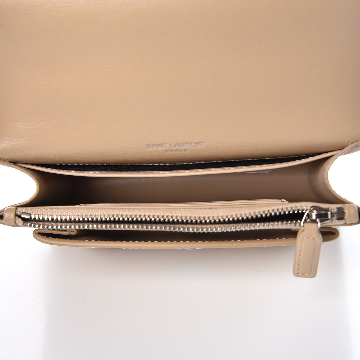 Calfskin Monogram Sunset Chain Wallet Nude Powder