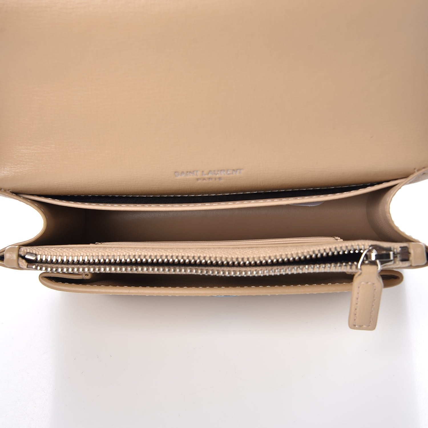Saint Laurent Calfskin Monogram Sunset Chain Wallet Nude Powder 5 of 6
