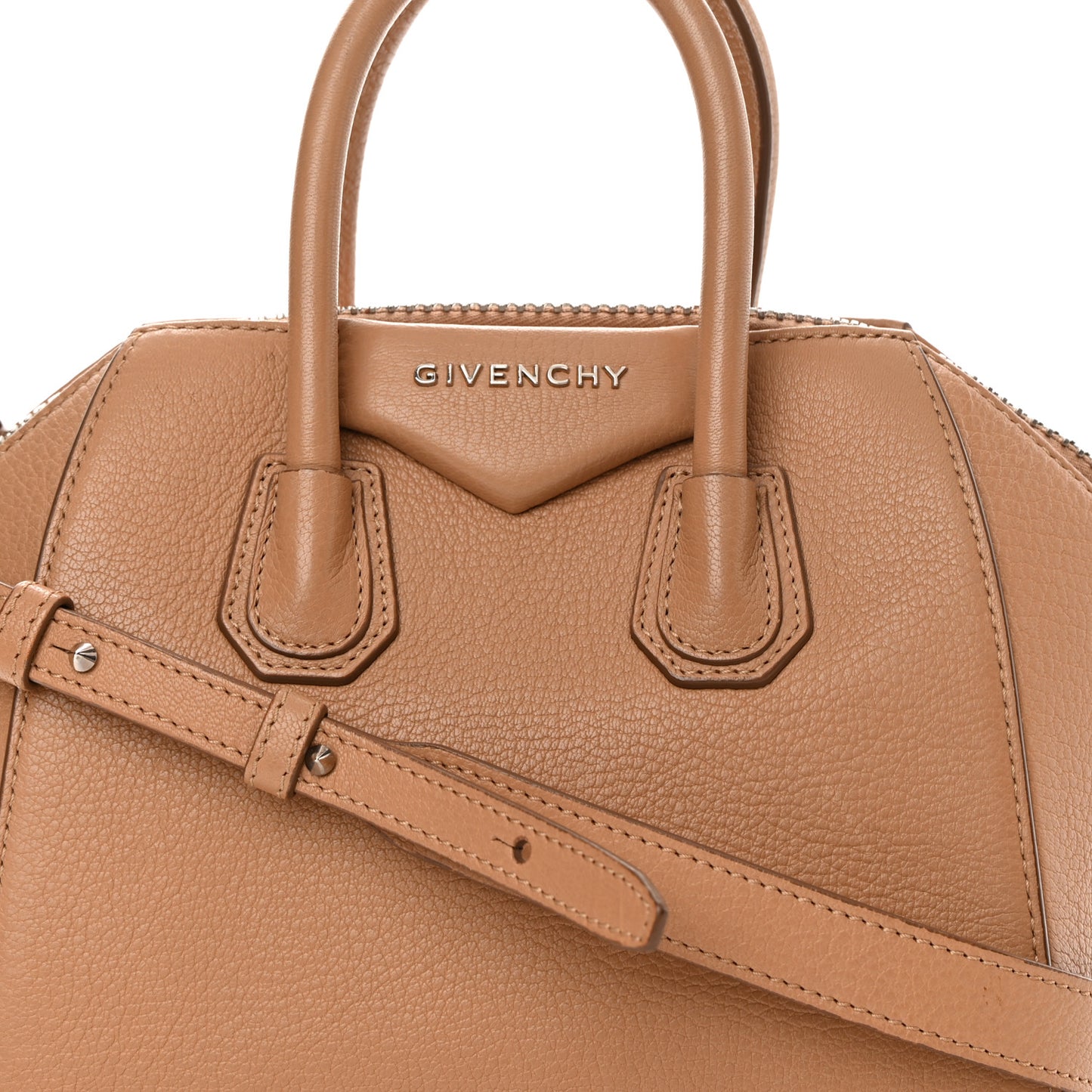 Sugar Goatskin Mini Antigona Medium Beige