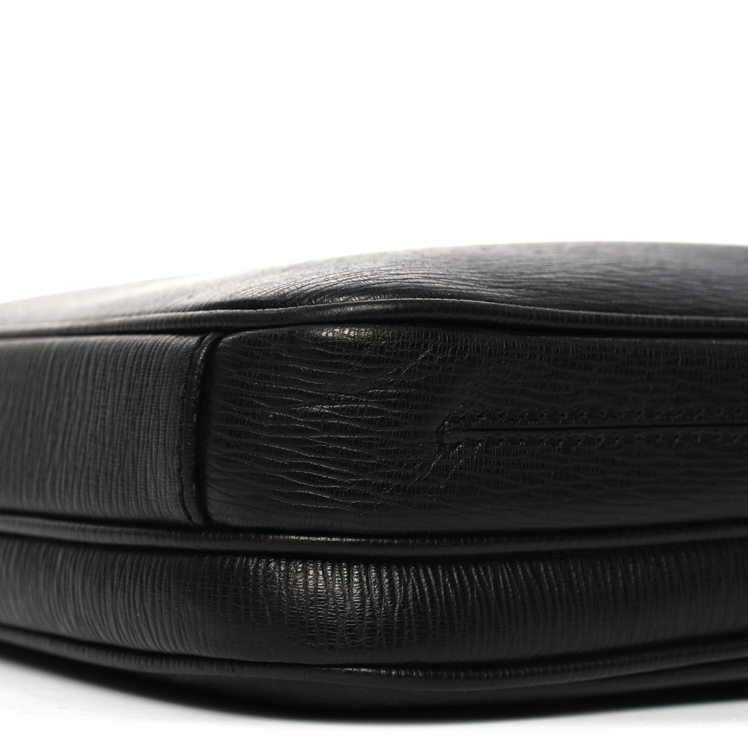 Salvatore Ferragamo Calfskin Zip Around Briefcase Black 1810566