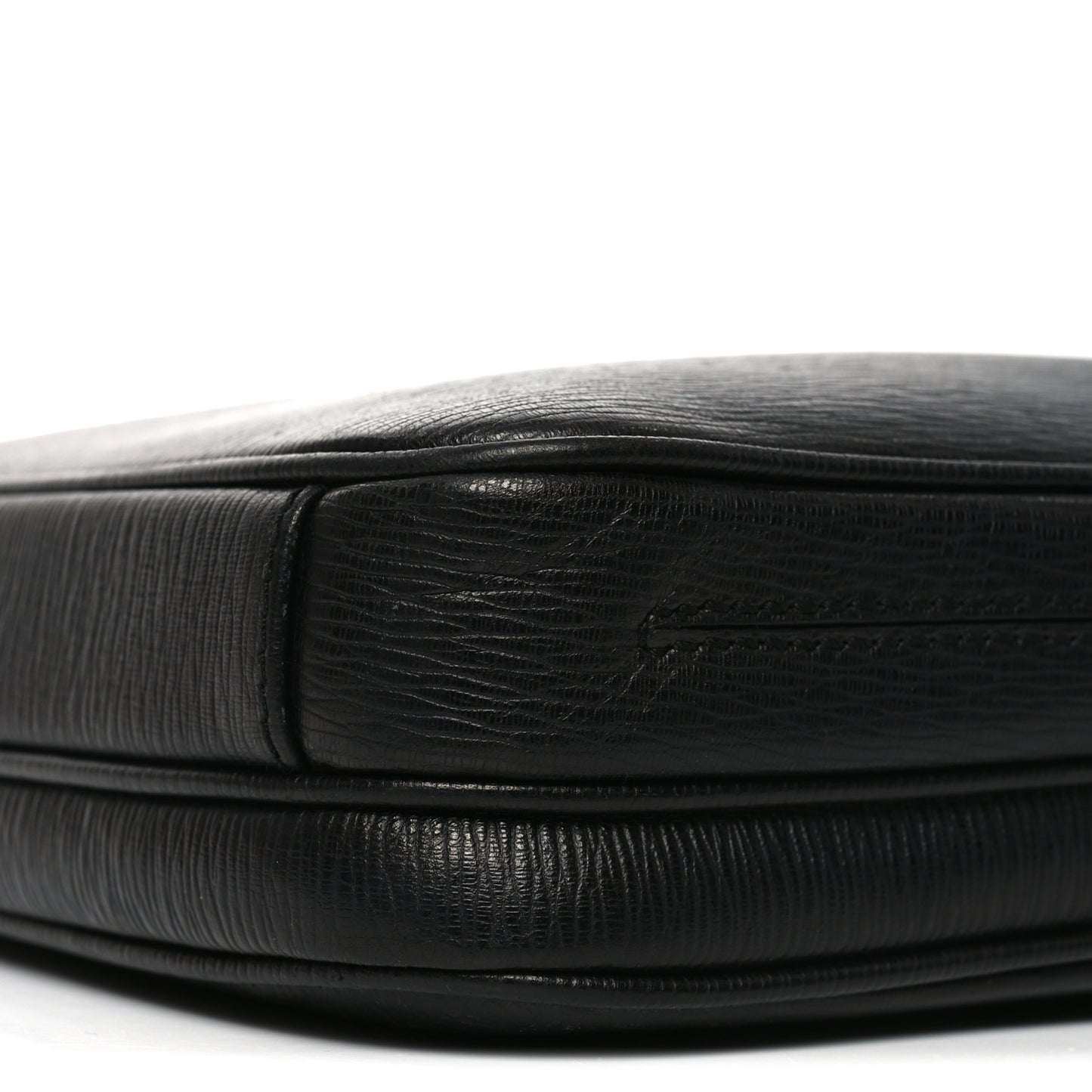 Calfskin Zip Around Briefcase Black