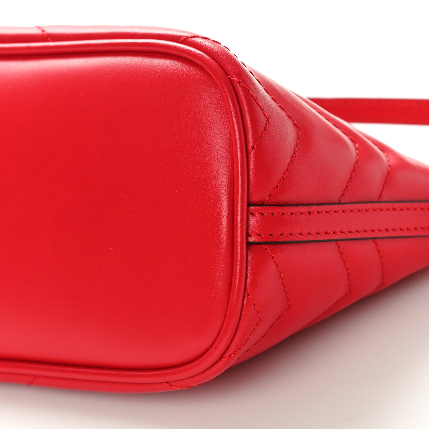 Gucci Calfskin Matelasse Chevron GG Marmont Sling Shoulder Bag Rosso 10 of 10