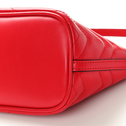 Gucci Calfskin Matelasse Chevron GG Marmont Sling Shoulder Bag Rosso 10 of 10
