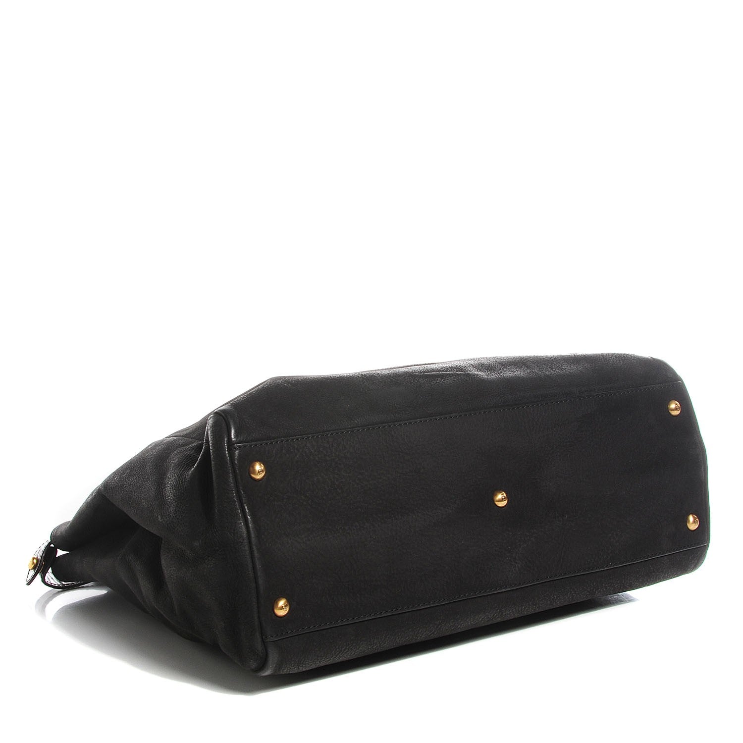 Fendi Buffalo Vitello Large Peekaboo Iconic Satchel Black 4 of 11