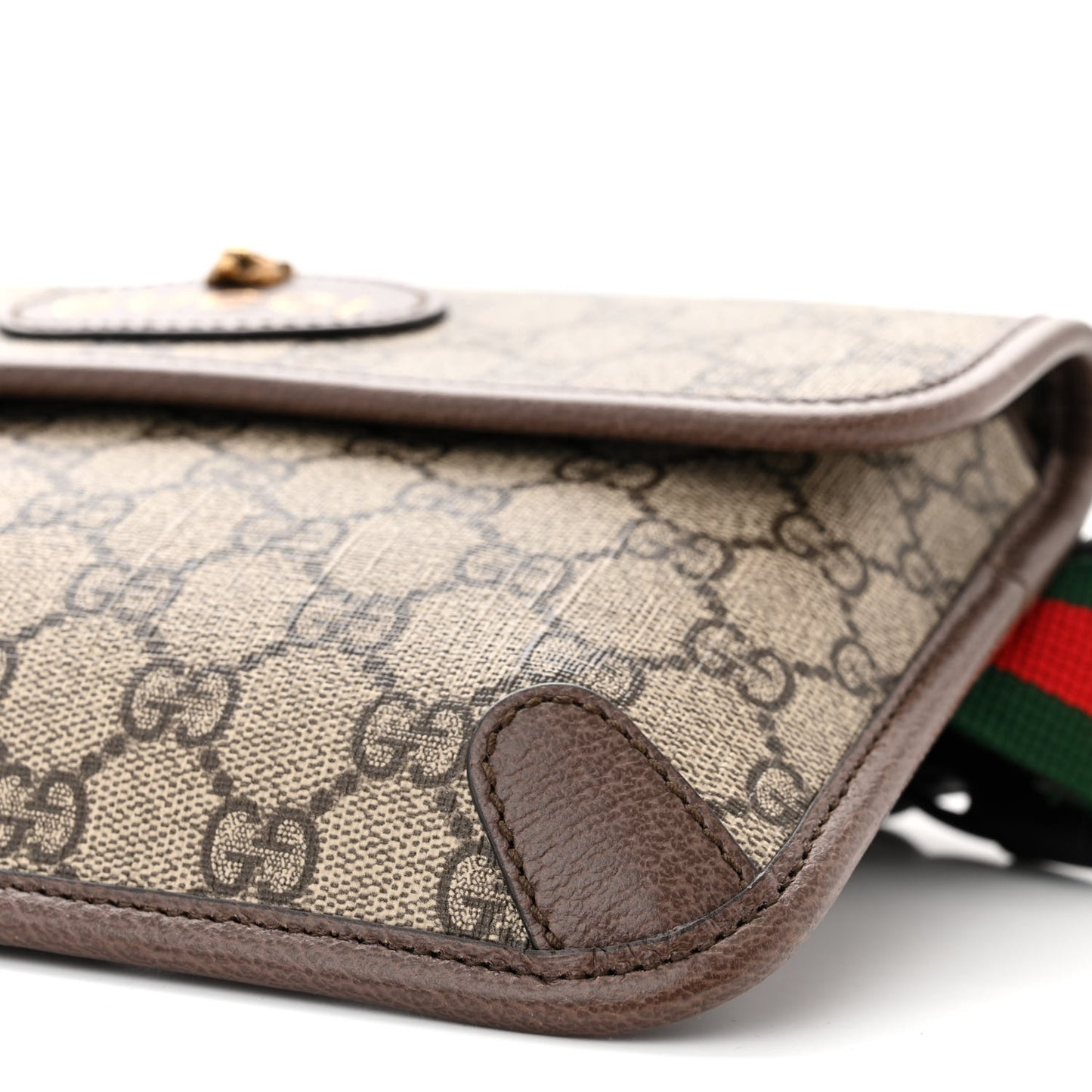 GG Supreme Monogram Neo Vintage Web Belt Bag Brown