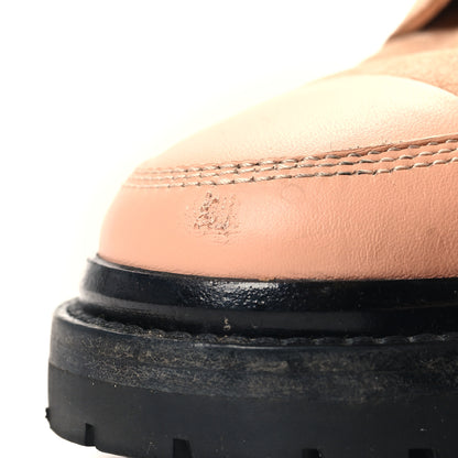 Chanel Suede Calfskin Lace Up Boots 38 Pink 9 of 9