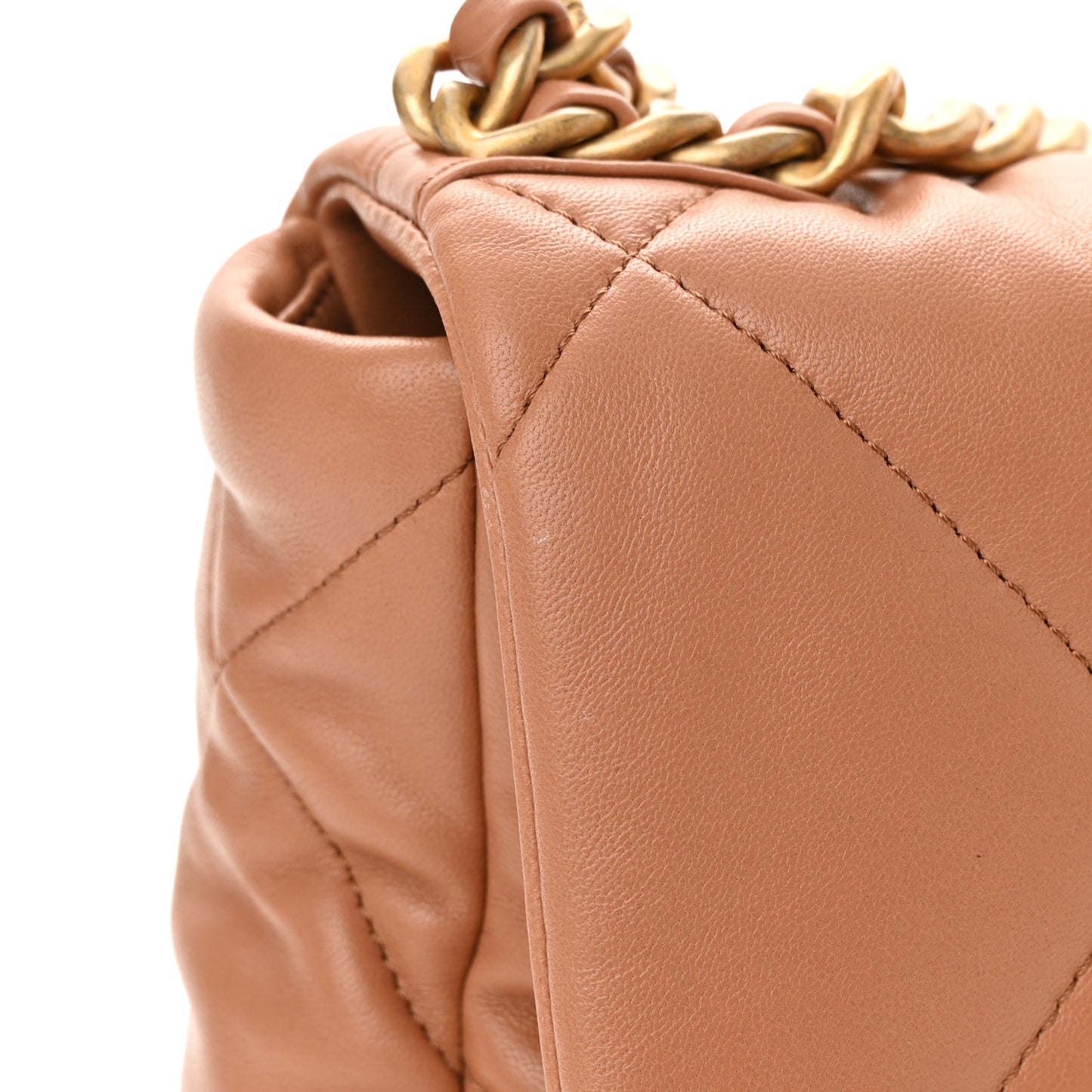 Lambskin Quilted Medium Chanel 19 Flap Brown