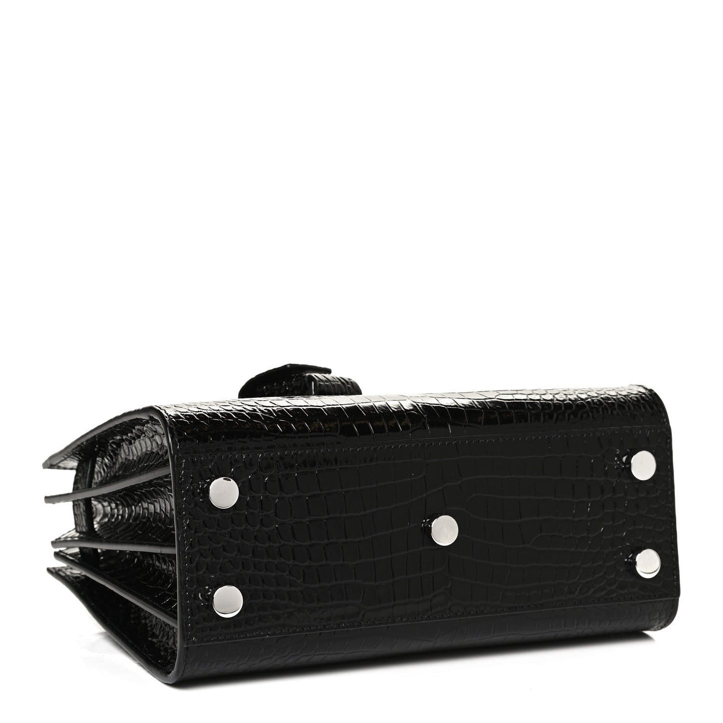 Calfskin Crocodile Embossed Nano Sac De Jour Black
