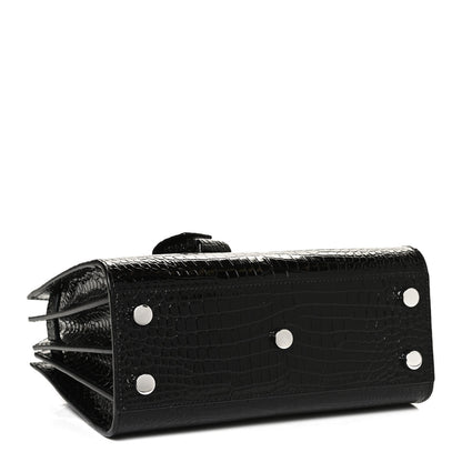 Saint Laurent Calfskin Crocodile Embossed Nano Sac De Jour Black 4 of 10